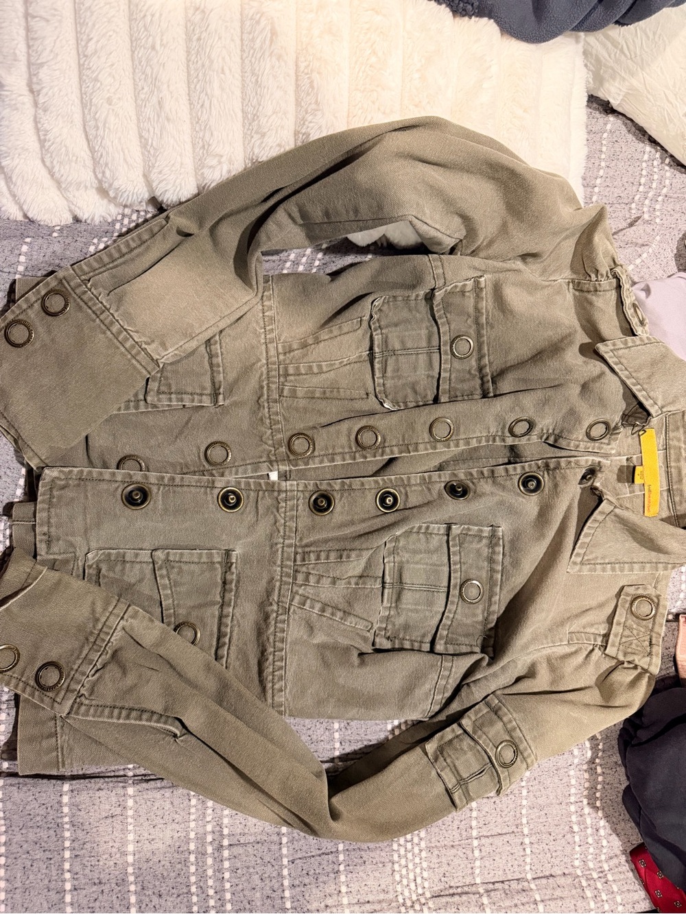 Twill Twenty Two Olive Utility Button-Front Jacket